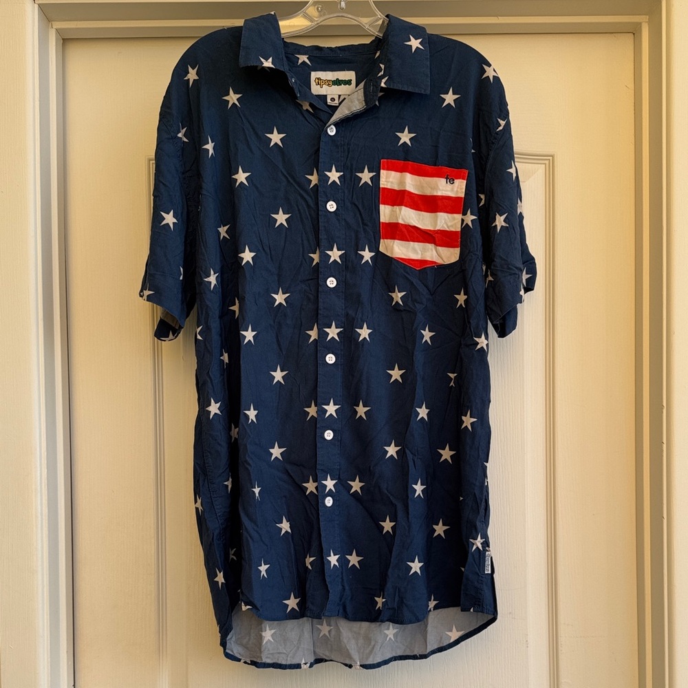 Tipsy Elves MEN'S OLD GLORY BUTTON DOWN SHIRT